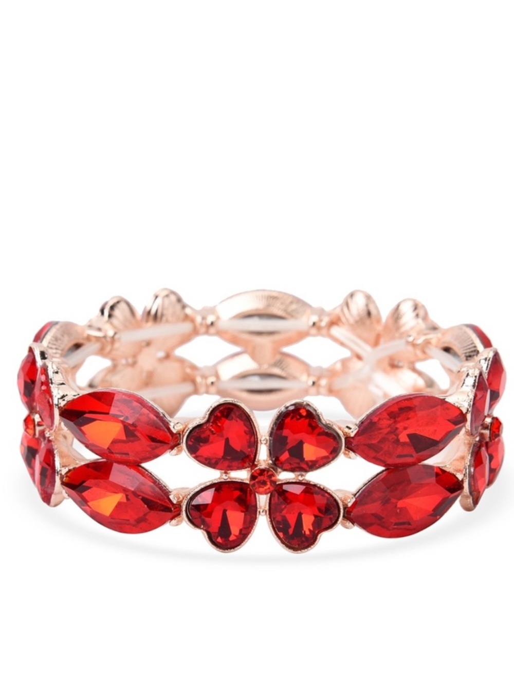 Red Austrian Crystal Stretch Bracelet